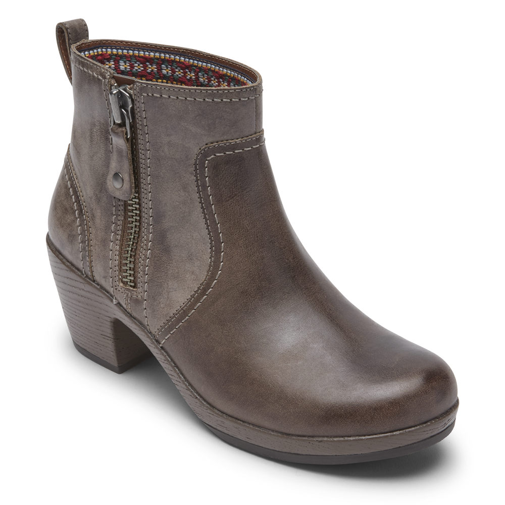 Rockport Støvler Dame Mørke Brune - Cobb Hill Presley Zipper - MWOR15320